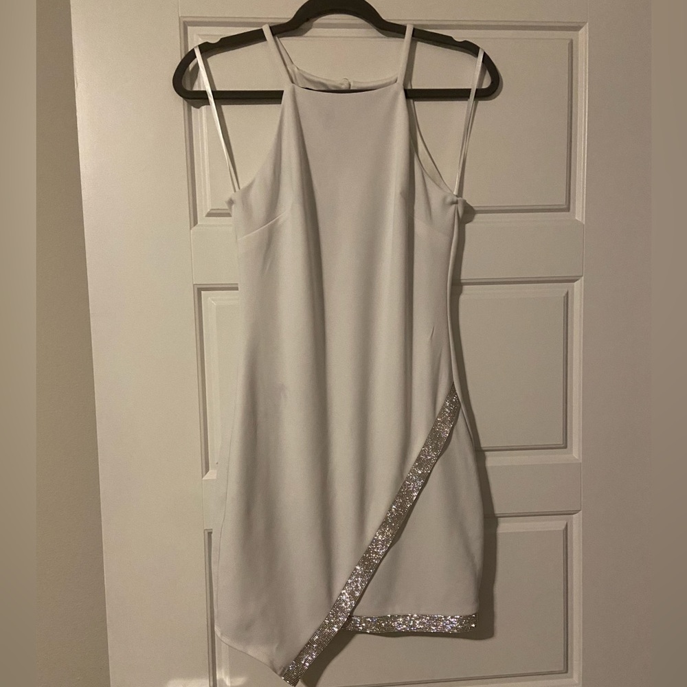 White and faux diamond dress